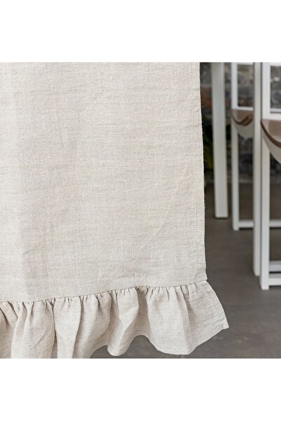 EVYA 100% Cotton Raw Linen Frilly Edges Vintage Runner 40x140 cm