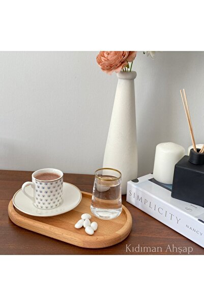Kıdıman Ahşap Ahşap Kahve Sunumluğu , Ahşap Çerezlik , Kahve Sunumu Tepsisi