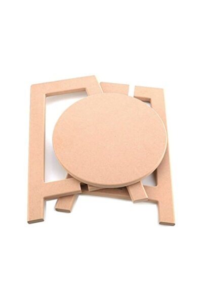 Hobi Dünya Ahşap Boyanabilir Ham Mdf Tabure 55 Cm