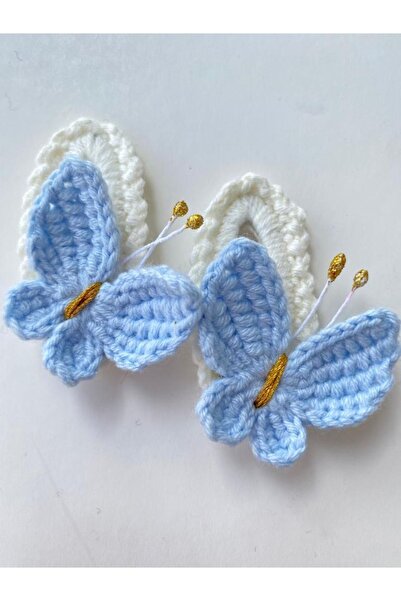 Punch Dükkanı Ръчно плетена щипка за коса с пеперуда, модел 2, аксесоар за коса