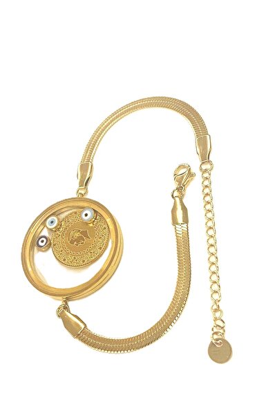 BF AKSESUAR 316l Çelik Gold Renk Açılabilir Fanus Model çeyrekli italyan ezme...
