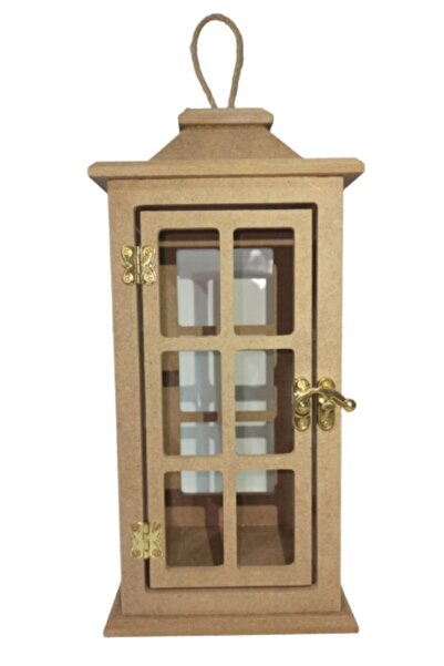 Hobi Dünya Ahşap Boyanabilir Ham Mdf Mini Fener-lambalık Düz Model No:3