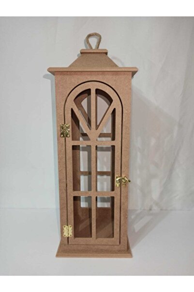 Hobi Dünya Ahşap Boyanabilir Ham Mdf Fener-lambalık Kubbeli Model No:4/49cm