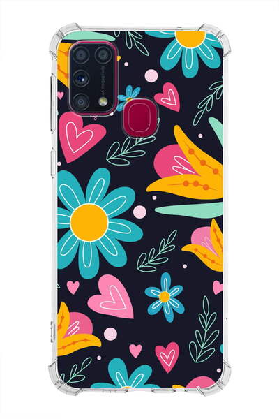 PrintiFy Samsung Galaxy M31 Compatible Retro Color 1 Printed Transparent Anti...