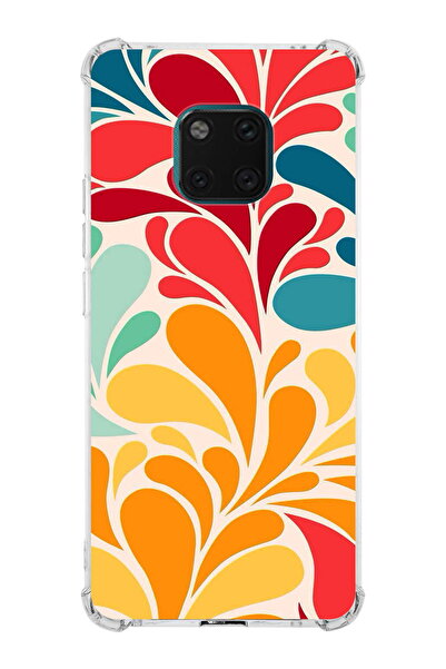 PrintiFy Huawei Mate 20 Pro Uyumlu Retro Color 5 Baskılı Şeffaf Köşe Korumalı...