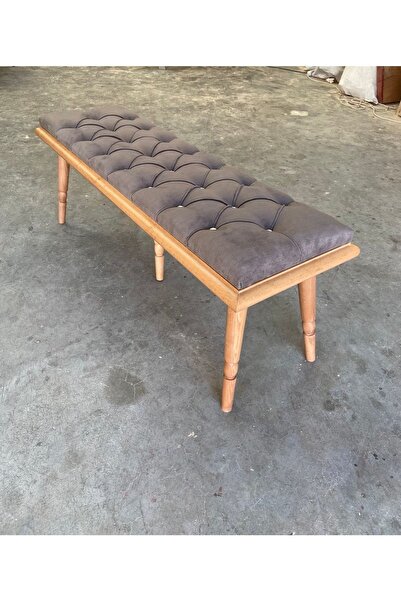 EMEL AHŞAP Ahşap Bench Mutfak Salon Antre Yatak Odası Puf Naturel Ahşap Ayak-...