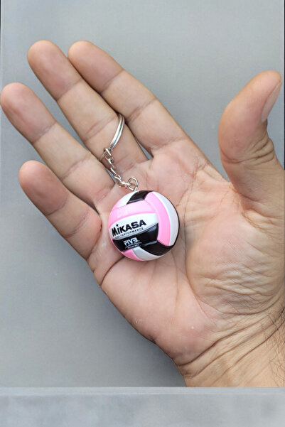 KDOT Voleybol  Topu Anahtarlık Ve Çanta Süsü Pembe Siyah