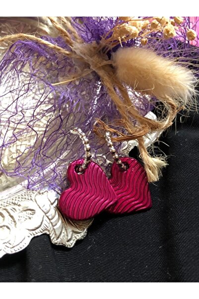 Leerybee الكروم الفوشيه اللون أقراط القلب مضاد الأرجية