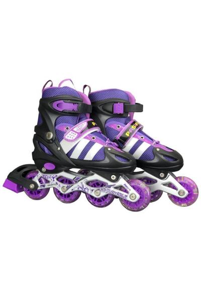 OyuncakZade Adjustable Children's Exercise Skates with Luminous Silicone Wheels, 2 Functions, 2 Flashing LEDs, Gift