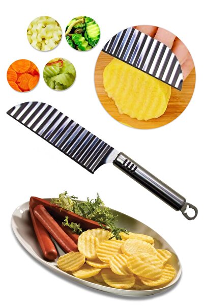 Anadolu Saray Çarşısı Pratik Paslanmaz Çelik Şekilli Patates Bıçağı Chips Chopper Dilimleyici