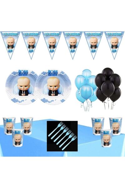 Parti Furyası مجموعة حفلات عيد ميلاد الطفل من بوس، زخارف اقتصادية تتسع لـ 8 أ...