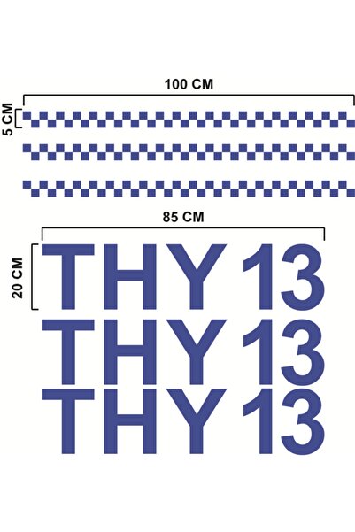 Atalya Reklam Mavi Renk Taksi Plaka Yazısı Ve Dama Sticker