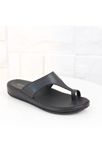 Ceyo 9200-2 Women's Black Slippers - Flip Flops