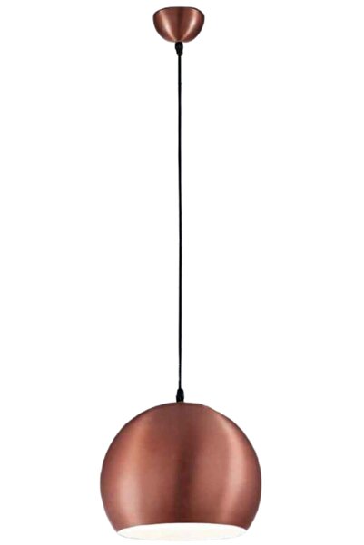 demet habek mylights Retro Rustik Bakır Içi Beyaz Metal Sarkıt Avize 20 Cm