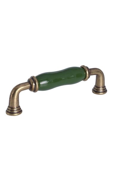 Porcellana Perla Porcelain Handle Cabinet Drawer Furniture Kitchen Handle Sapphire 96Mm-Antiqueyellow-Green-Stk384