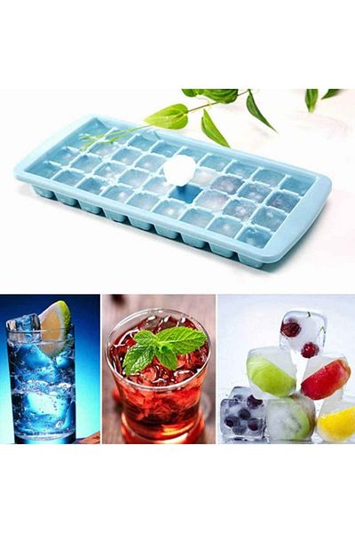 TT Tahtakale Toptancıları 36 Pieces Ice Mold with Lid - 11.5x25 cm Silicone Mold