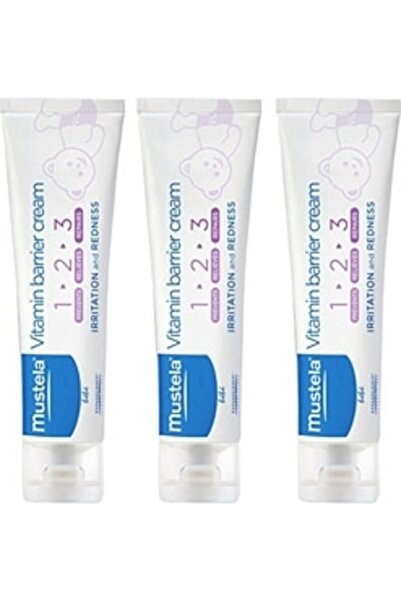 Mustela كريم فيتامين باريير لطفح الحفاضات - 50 مل، 3 عبوات