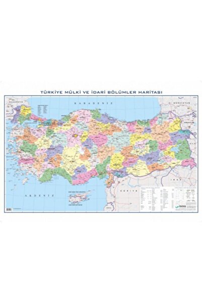 Gürbüz Yayınları Türkiye Siyasi Haritası (100x140) -