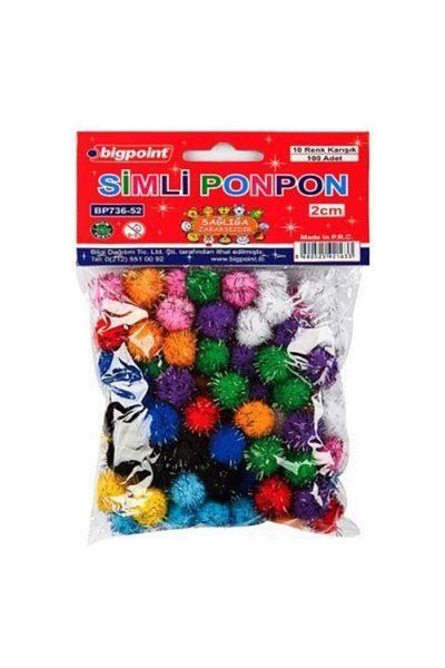 Bigpoint Pom Pom Silvery 2 cm 10 Χρώματα / 100 Τσάντα