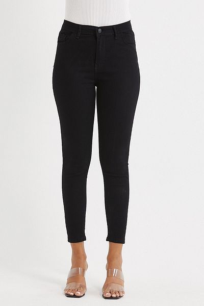 InStyle Skinny Fit Lycra Denim Trousers Black