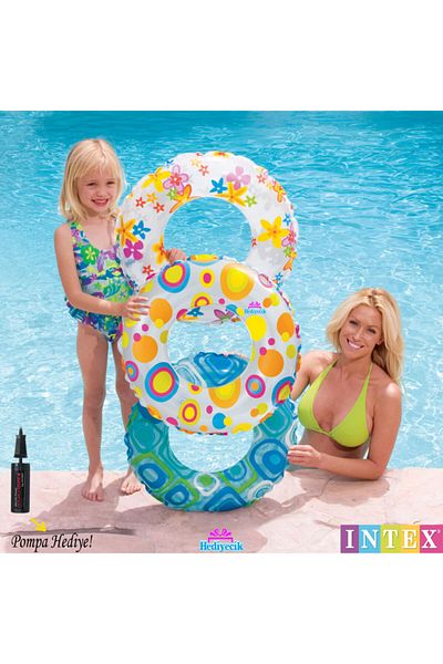 hediyecik Intex Kids Float Patterned Figured Children's Pool and Sea Ring 64 Cm