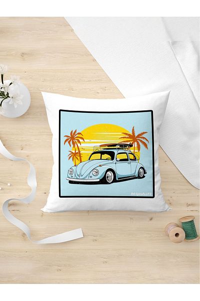 Panorama Ajans Κίτρινη Μαξιλαροθήκη Sunset Blue Vosvos Design