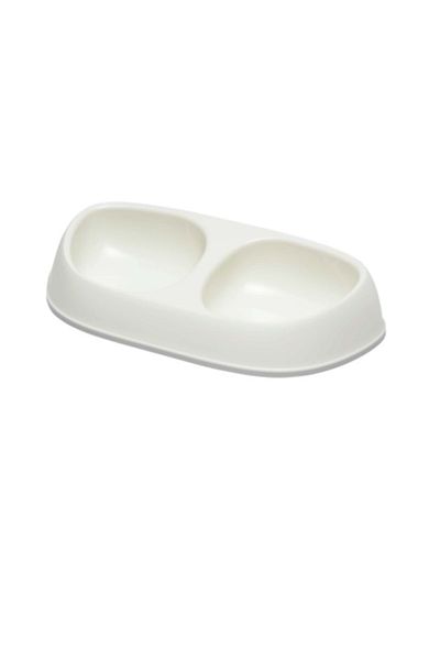 Flamingo Moderna Sensibowl Double Cat Food Container White 2x200ml