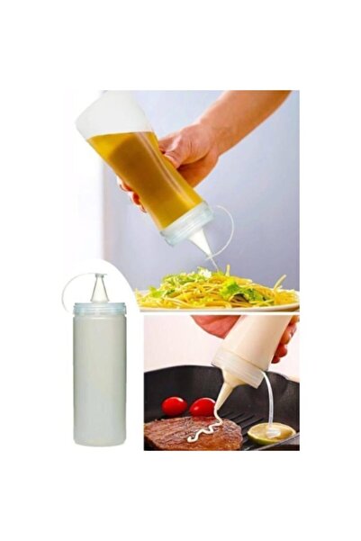 Titiz Plastik Masterchef Oil Pot Sauce Bottle Without Spout Leakproof 400ml (3 Pieces)