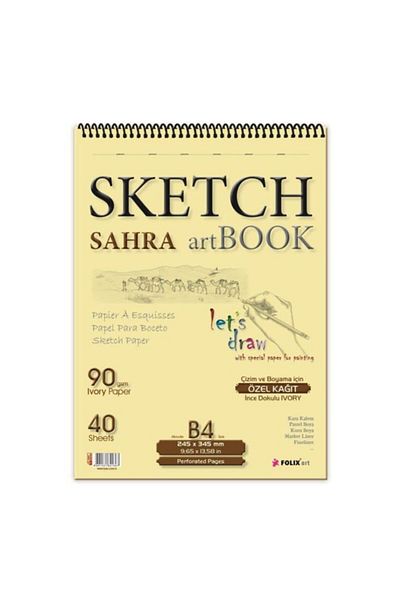 Folix Sketchbook Sahra 24,5 X 34,5 Spiral 90 Gr40 Sheets Sketchbook