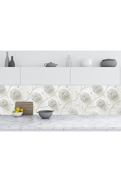 StickerArt Mutfak Tezgah Arası Folyo Fayans Kaplama Folyosu Pop Çiçekler