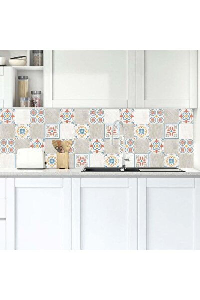 StickerArt Mutfak Tezgah Arası Folyo Fayans Kaplama Folyosu Çizim Desen 2