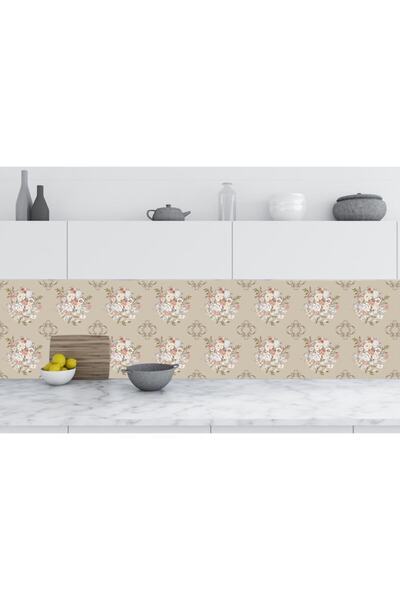 StickerArt Mutfak Tezgah Arası Folyo Fayans Kaplama Folyosu Demet Çiçekler