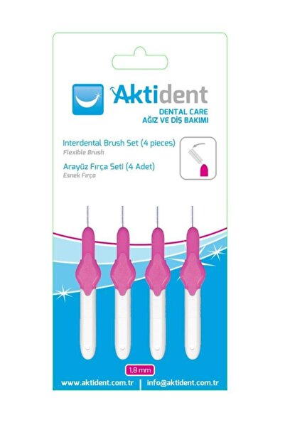 Aktident Arayüz Fırçası 1.8 mm Pembe 4 Adet
