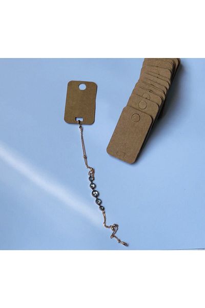 Protec Matbaa Jewelry Bracelet Card Kraft 50 Pieces