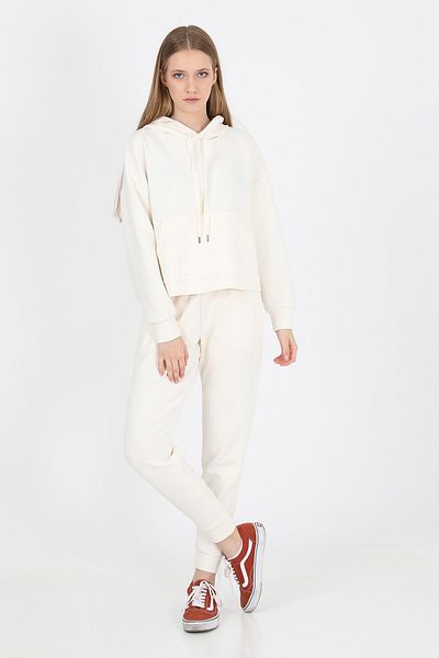 John Frank Γυναικείο Comfy Ecru Jogger Παντελόνι
