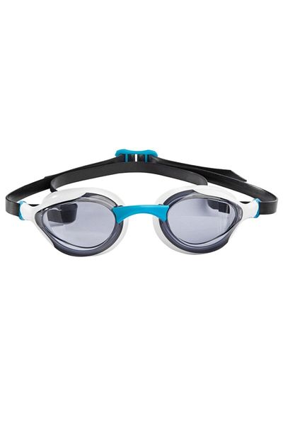 Mad Wave Black/White/Blue Alien Mirrored Swimming Goggles - Racing Model