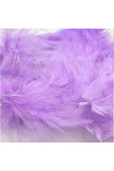 PARTİJİ Kuş Tüyü 100 Adet Süsleme Malzemesi Lila Balon Tüyü