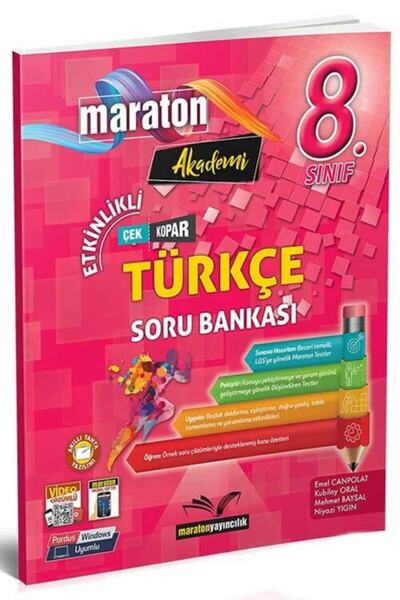 Maraton Yayınları 8. Sınıf Türkçe Etkinlikli Çek Kopar Soru Bankası Maraton Y...