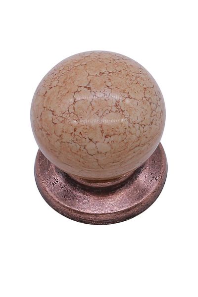 Porcellana Perla مقبض من البورسلين لخزانة الملابس ودرج الأثاث ومقبض المطبخ بزر روبي - بني-نحاسي-stk0130