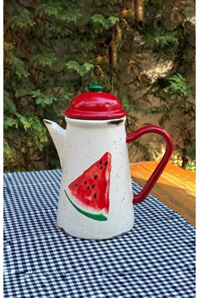 Handmadesign Kapaklı El Yapımı Seramik Sürahi Karpuzlu Karpuz Dilimli