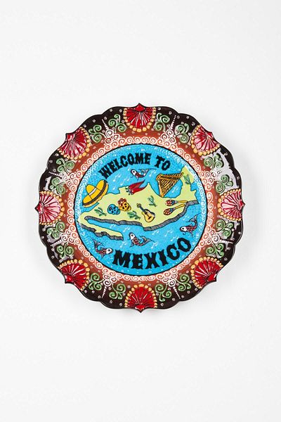Dünyadan Hediyeler Ceramic Plate Mexican Map 30 cm No.1