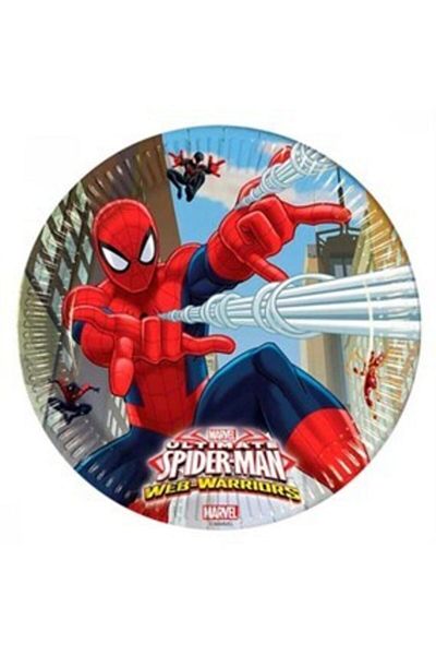 parti sürprizi Ultimate Spiderman Large Plate 8 Pieces