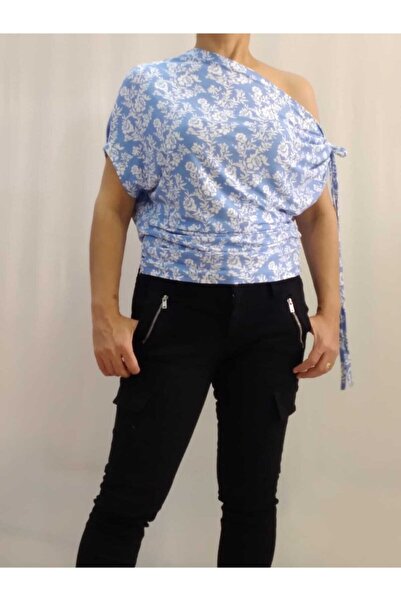 Mertcan Butik Одноплечова стрічка з квітковим принтом