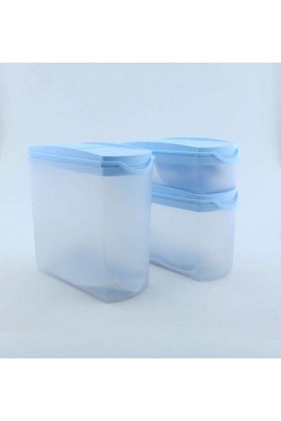 Tupperware Blue Oval Design Set Storage Container 3 Pieces