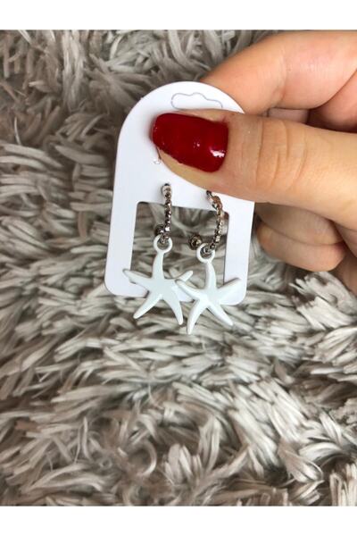 Leerybee ماتي اللون الأبيض أقراط نجمة مضادة للحساسية