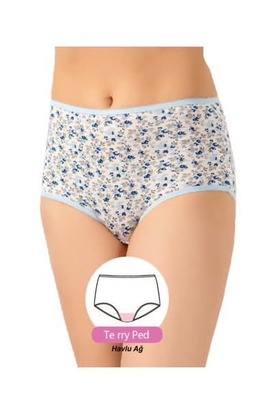 Öztaş Underwear Kadın Full Lycralı Terry Ped Havlu Ağlı Bato Külot (4'lü Paket)