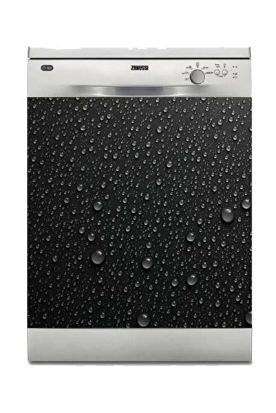 StickerArt Bulaşık Makinesi Sticker Kaplama Beyaz Eşya Kaplama Siyah Zemin Su...