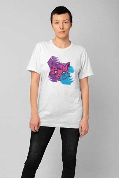 ErTaPassage Γυναικείο μπλουζάκι White Cat με τύπωμα - T5225772