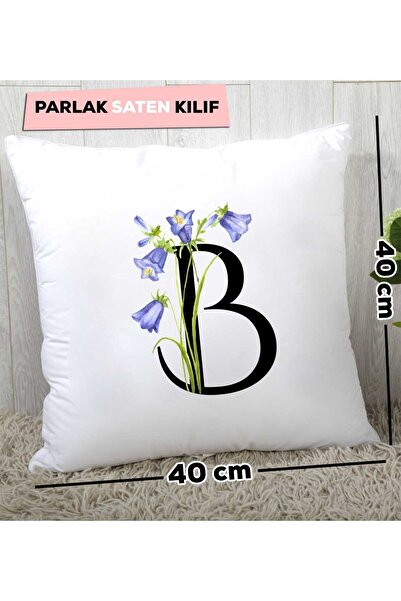 Hedizu Подушка з квітковим візерунком і літерою B