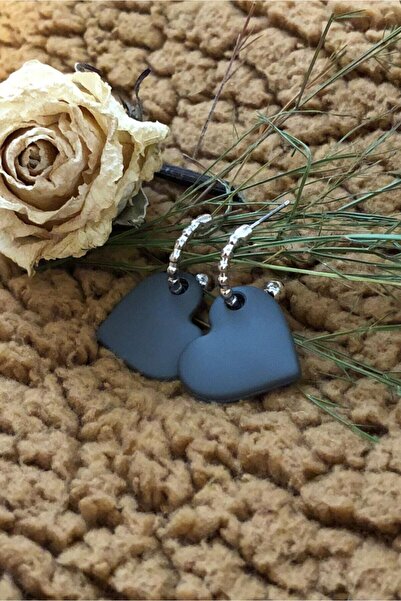 Leerybee Women's Antique Gray Color Antiallergic Heart Earrings